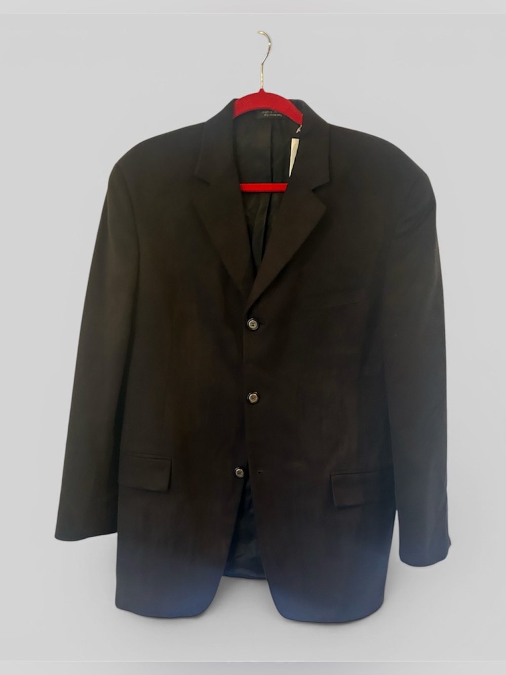 Gianfranco Ruffini Italy men's retro black blazer size 42 S faux suede preppy